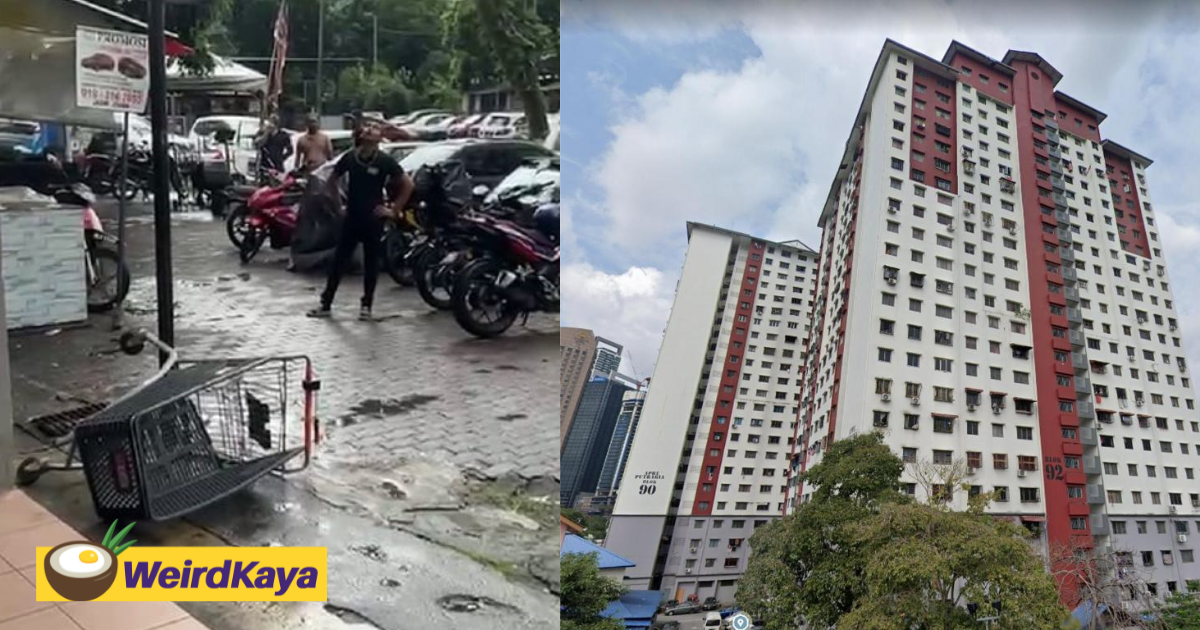 M'sian woman nearly hit by shopping trolley thrown from bangsar apartment | weirdkaya