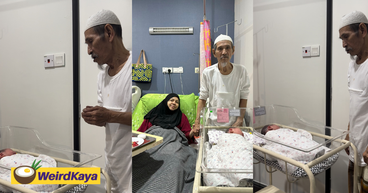 80yo m'sian man and wife welcome their first child after 10 years of marriage | weirdkaya
