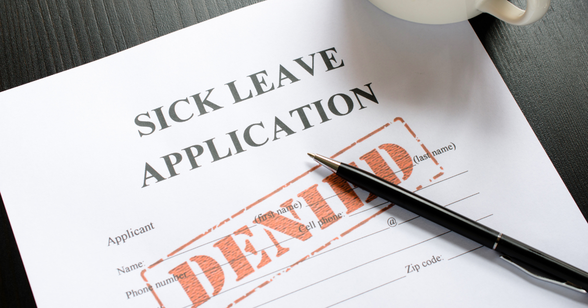 Sick leave application denied