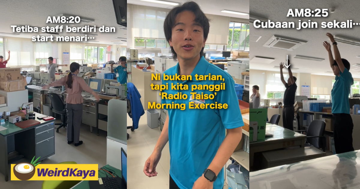 M'sian man astonished to see japanese co-workers 'dance' at the workplace | weirdkaya