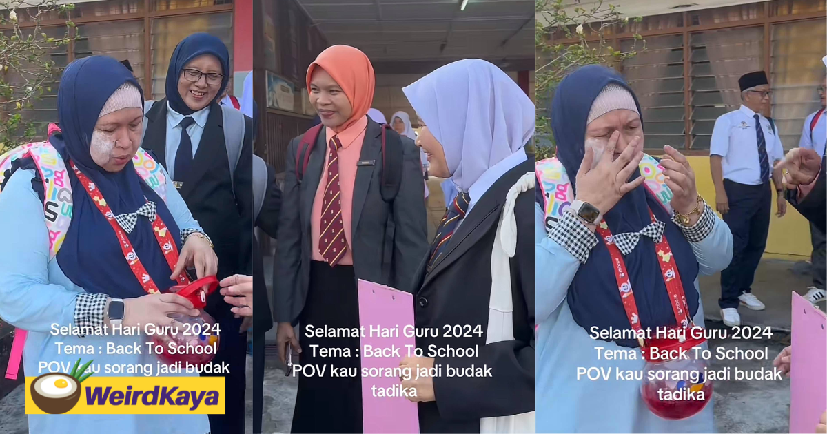 M'sian woman dresses up as tadika student for teacher's day & it's as adorable as it looks | weirdkaya