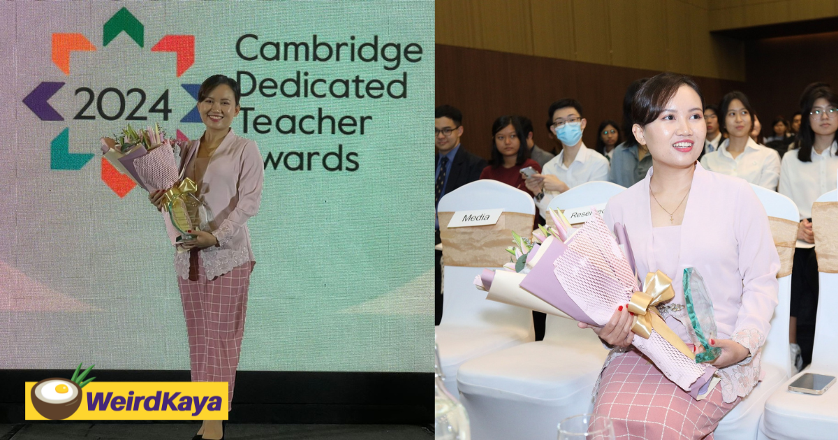 30yo sabah teacher receives top honour as world's best educator in 2024 cambridge awards | weirdkaya