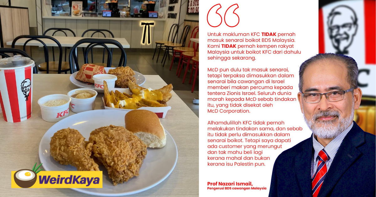 BDS Malaysia: KFC Has Never Been In Our Boycott List