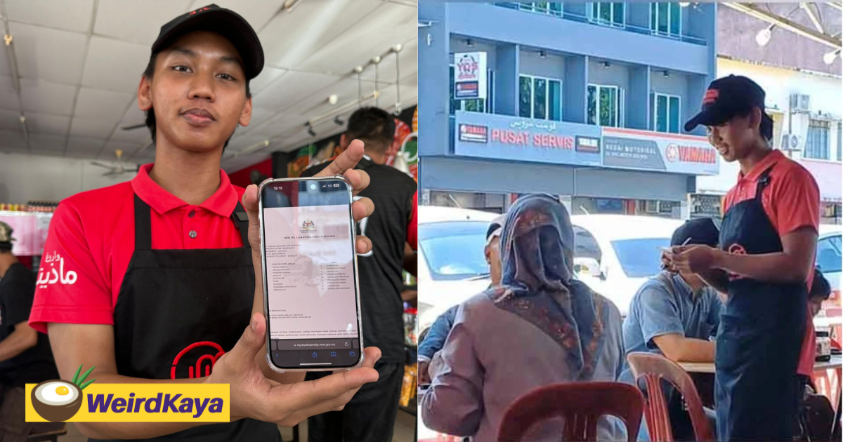 18yo m'sian restaurant worker scores 9as for spm, dedicates result to late dad | weirdkaya