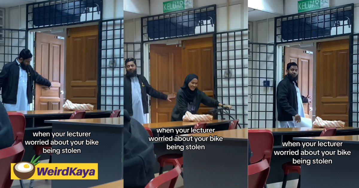 Foreign lecturer lets m'sian student store bicycle inside classroom to prevent it from getting stolen | weirdkaya