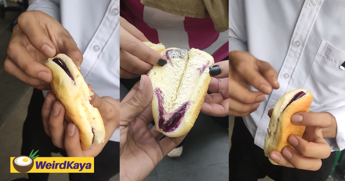 'surprise mother-' - m'sians feel cheated after buying rm12 bun only to have purple jam filling on the edge | weirdkaya