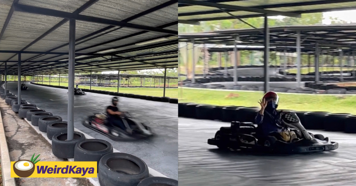'slow and steady' – m'sian mum takes her time and enjoys go-kart ride without rushing to finish first | weirdkaya