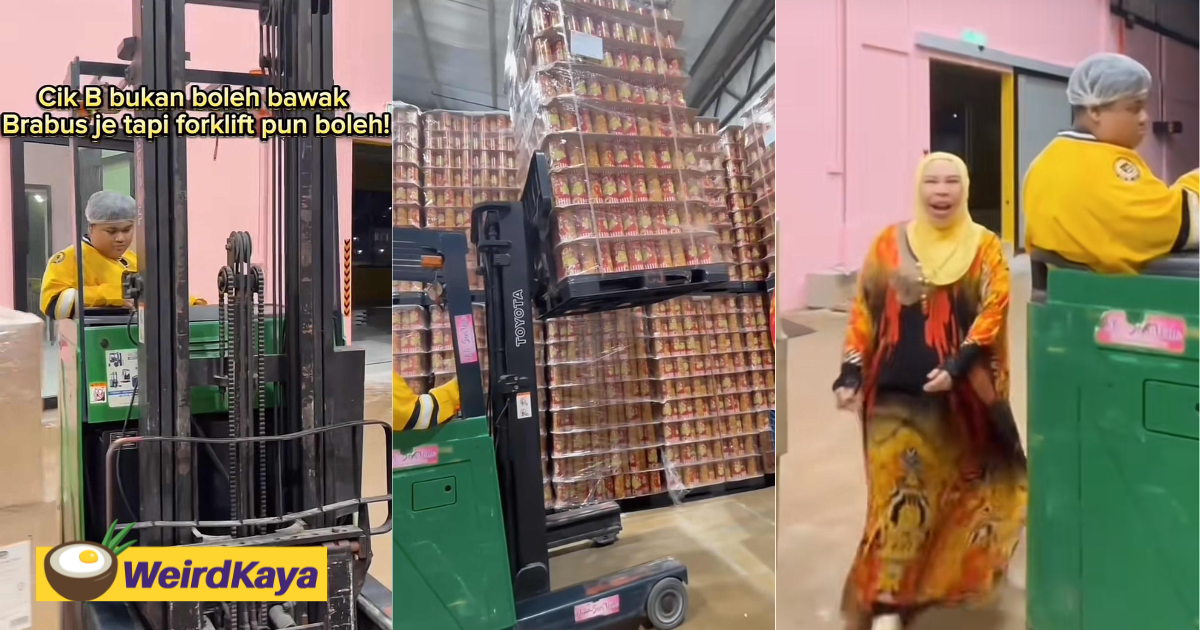 Cik b leaves m'sians astonished with her skillfully driving a forklift | weirdkaya