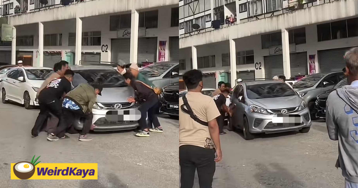 M'sians join forces to move double-parked myvi at cameron highlands | weirdkaya
