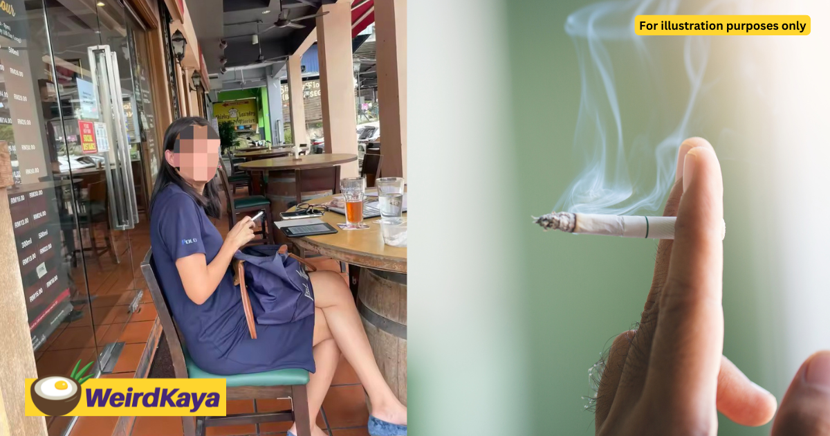 'go report lah! ' — m'sian woman gets told off for smoking, dares man to call health authorities | weirdkaya