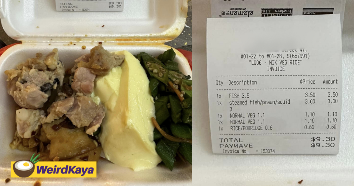 'is this normal?! ' - sg woman shocked by getting charged rm31 for economy rice | weirdkaya