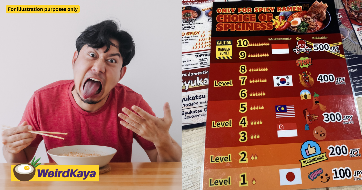 M'sians divided by japanese ramen eatery ranking our spice tolerance as 'mid' | weirdkaya