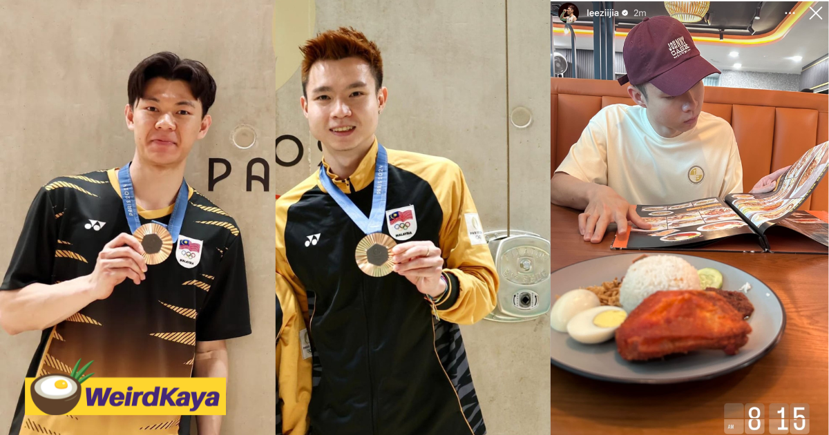 Lee zii jia & soh wooi yik order nasi lemak after returning from the olympics | weirdkaya