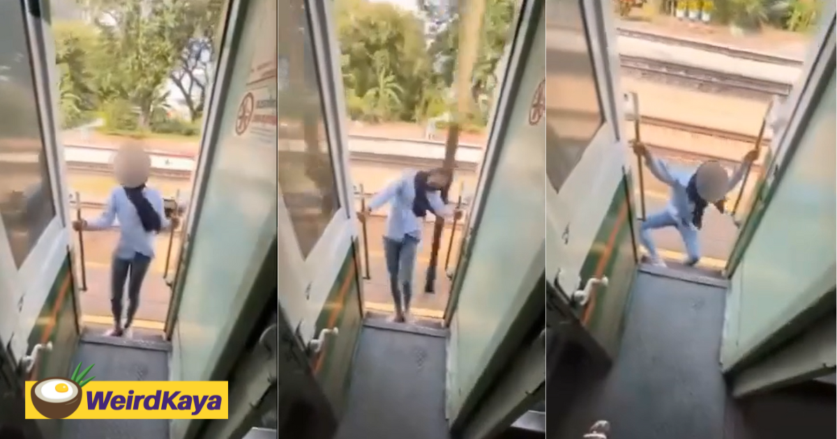 M'sian woman hits her head against pole while 'hanging out' from moving train in thailand | weirdkaya