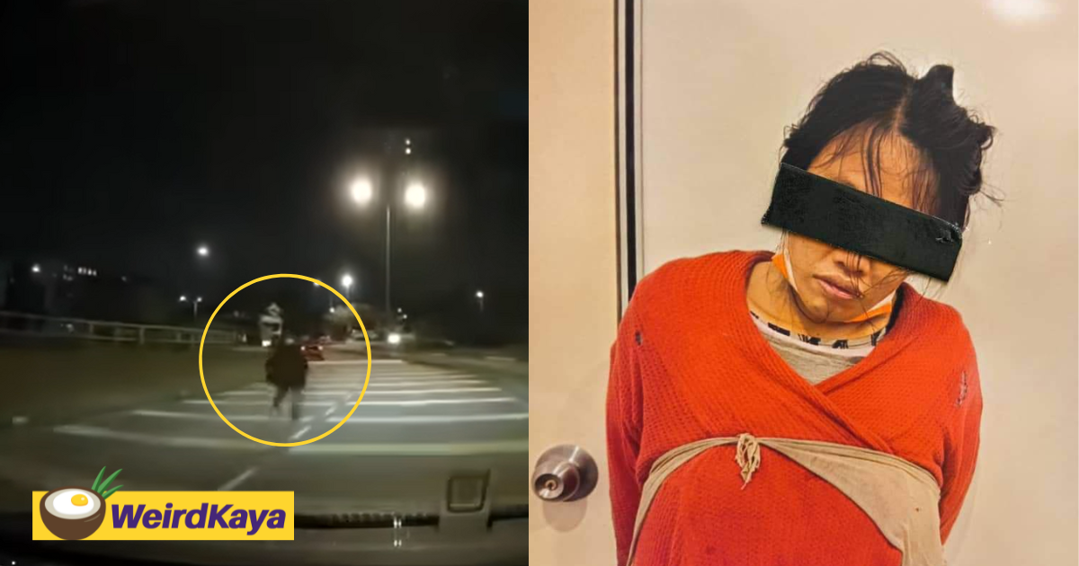 31yo homeless woman dresses up as a ghost & freaks m'sian drivers out in jb | weirdkaya