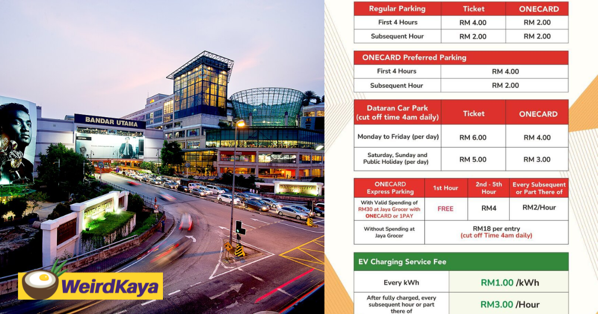 1 utama will be increasing its parking fee starting oct 1 | weirdkaya