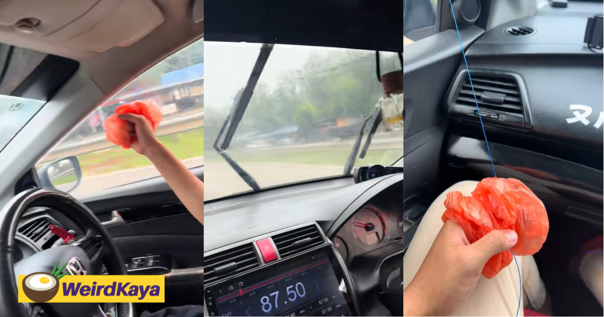 M'sian man uses string to 'move' windscreen wipers after it got damaged | weirdkaya