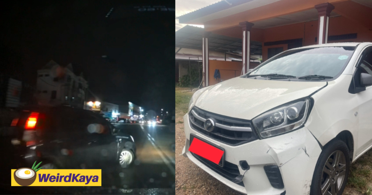 Perodua axia collides with viva after making a u-turn out of the blue | weirdkaya