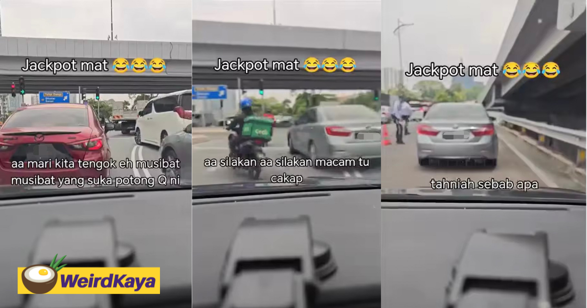 'satisfying to watch! ' — 2 cars in johor get pulled over by police for cutting queue on camera | weirdkaya