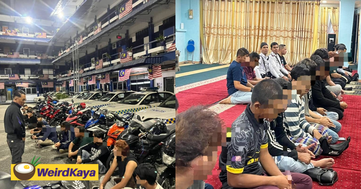 M'sian police nab mat rempits, brings them to mosque for prayers & pep talk | weirdkaya