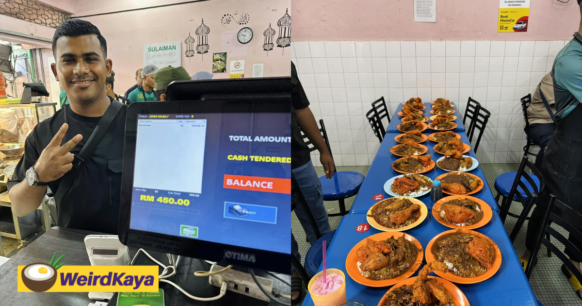 M'sian man treats 30 customers to free meal with rm450 nasi kandar order | weirdkaya