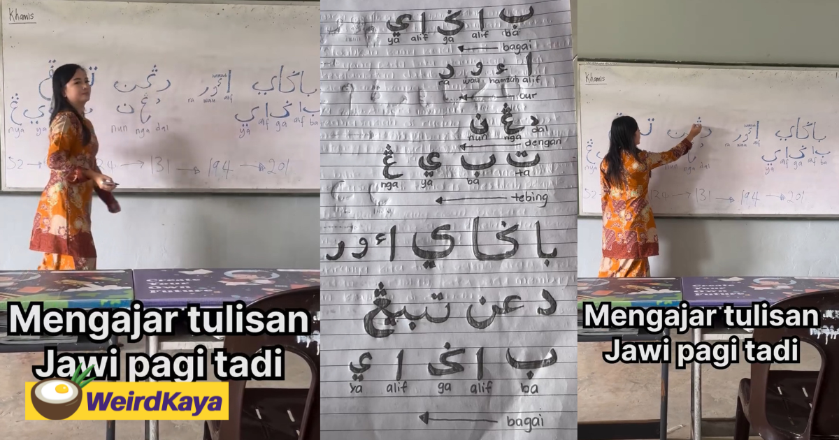 Non-muslim teacher in sabah goes viral for teaching jawi writing, earns praise from netizens | weirdkaya