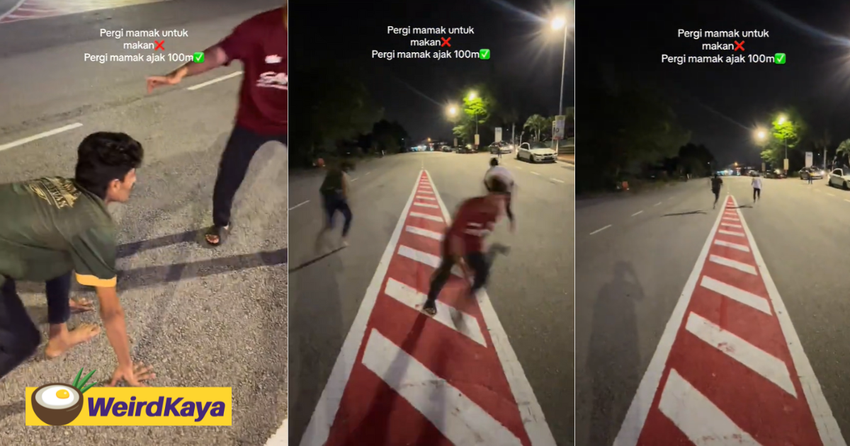 M'sian man competes with mamak staff in 100m race, tickles netizens | weirdkaya