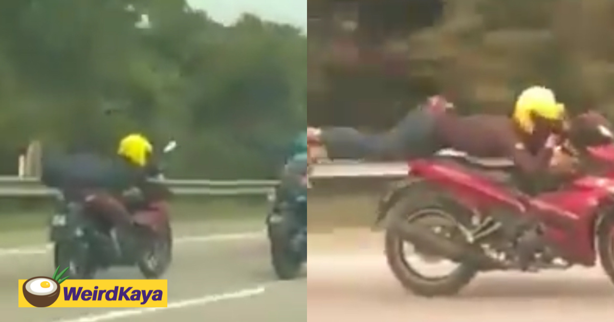 Mat rempits caught performing 'superman' stunt on highway by undercover police officers | weirdkaya