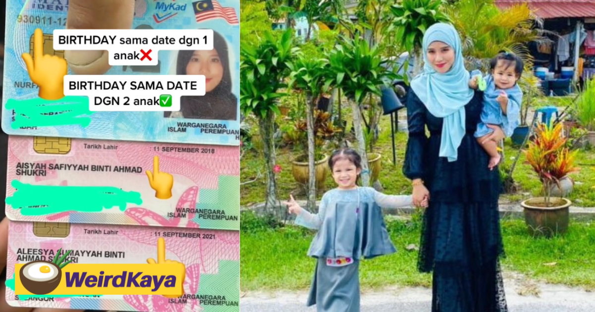 M'sian mother and her two daughters share the same birthday, husband praised for his careful calculation | weirdkaya