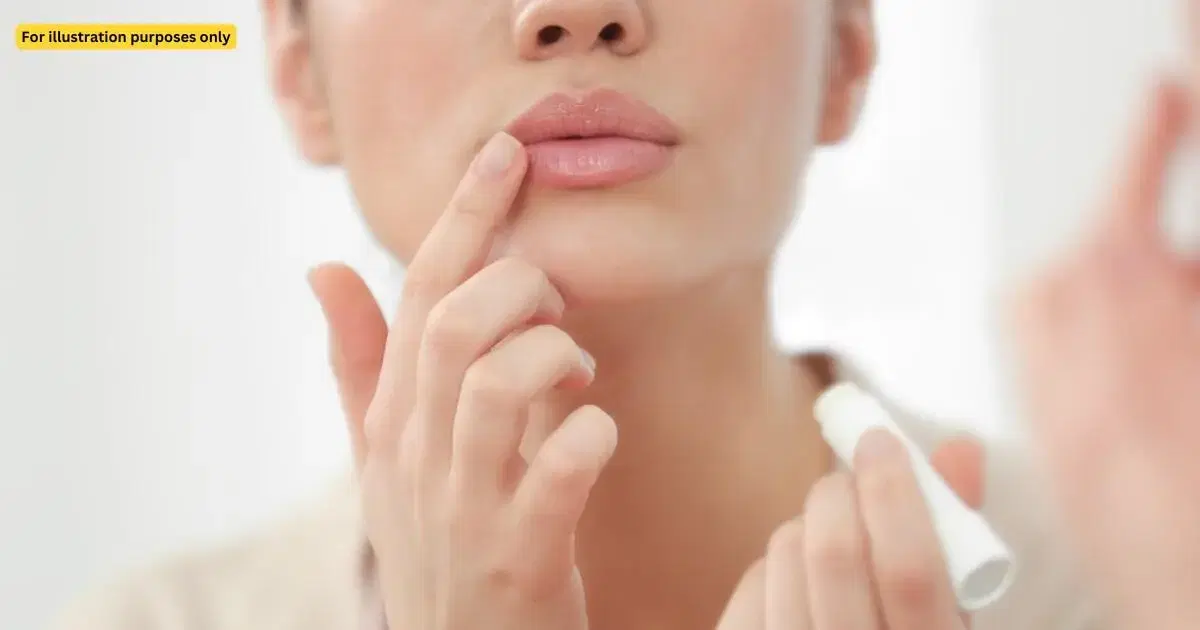 lip balm on lips