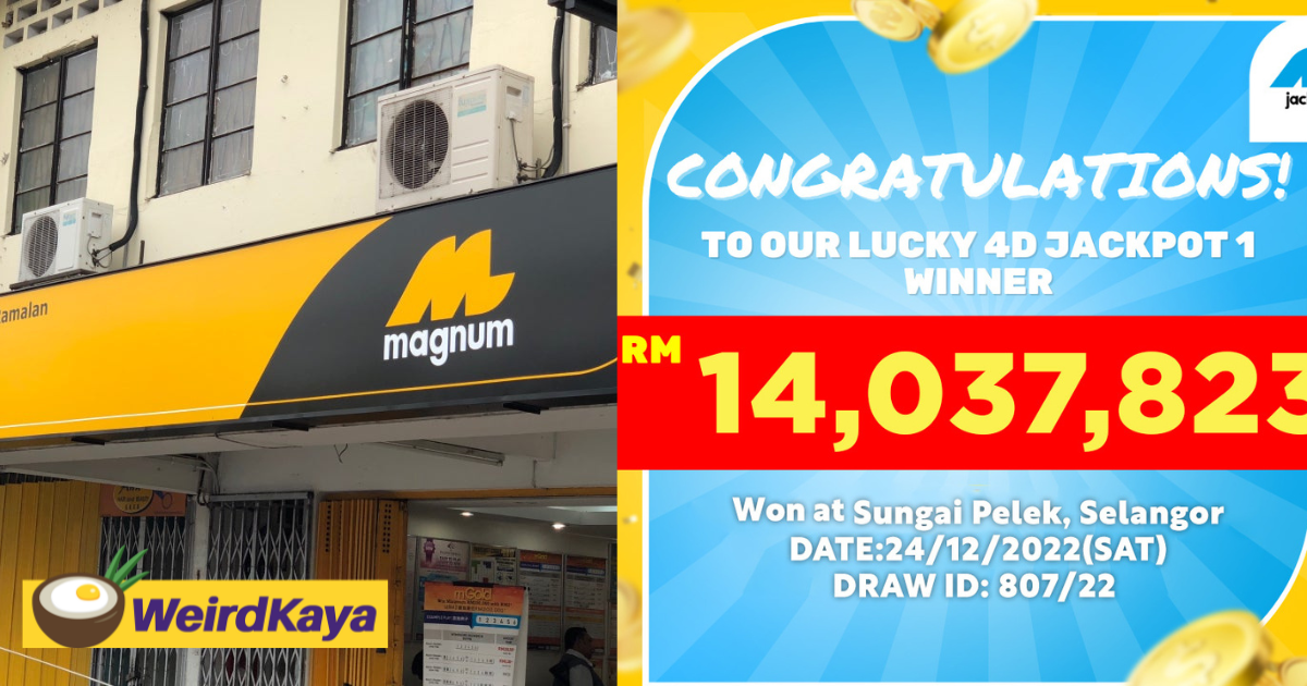Lucky 56yo M'sian From Bukit Jalil Wins RM14million Magnum Jackpot On Christmas Eve