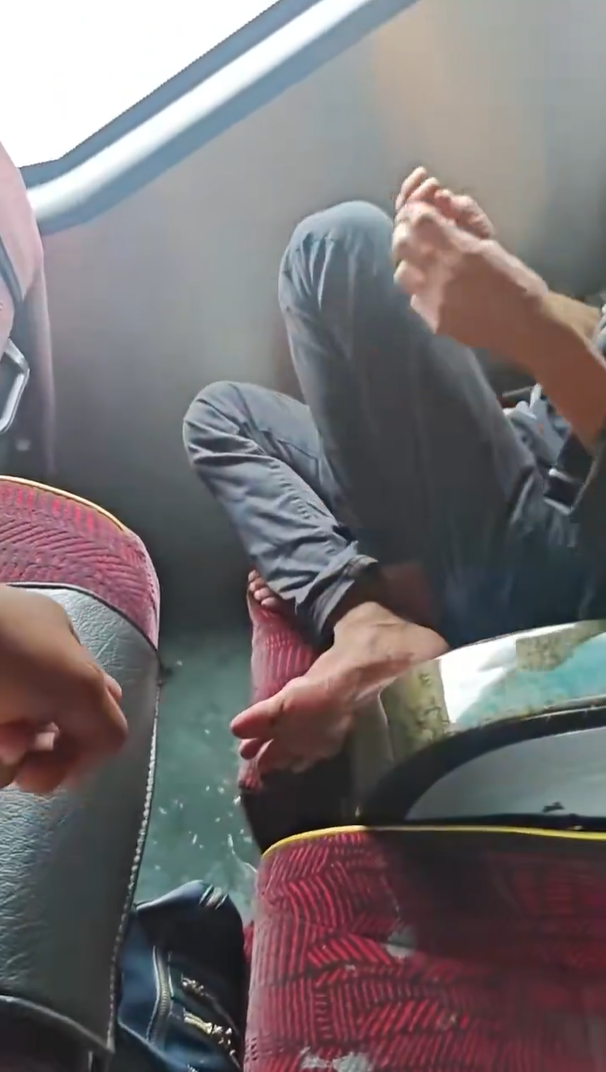 Man admits to washing hands inside the bus