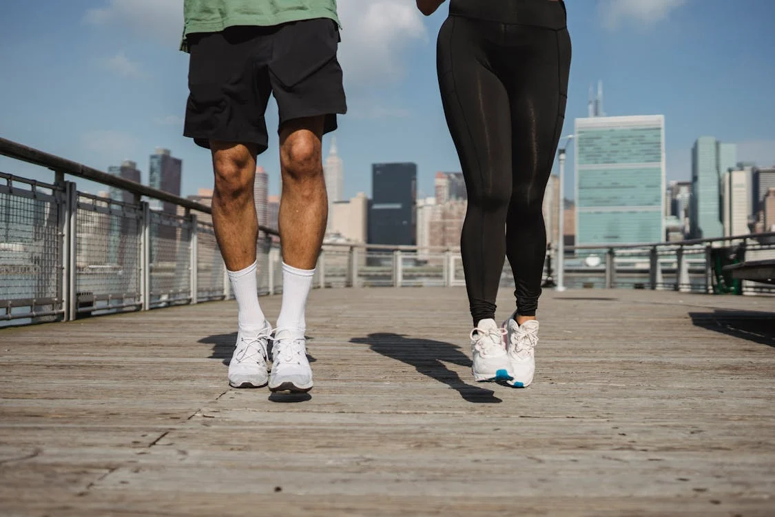 Man and woman jogging