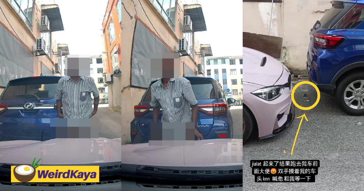 Man caught pooping in front of parked car at johor | weirdkaya