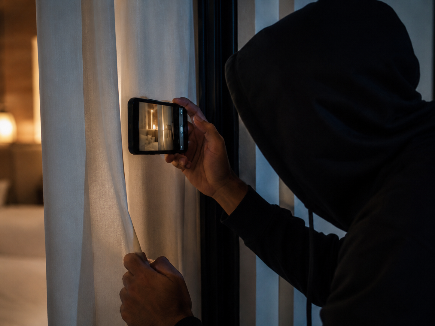 man is recording video