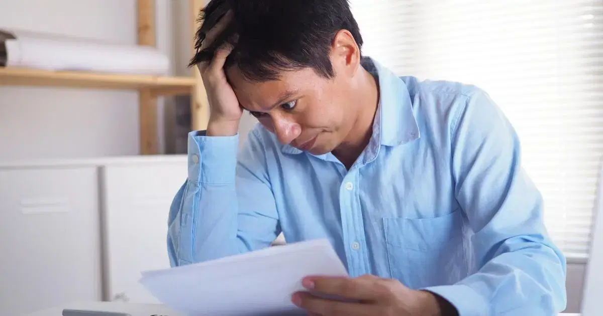 man looking stress