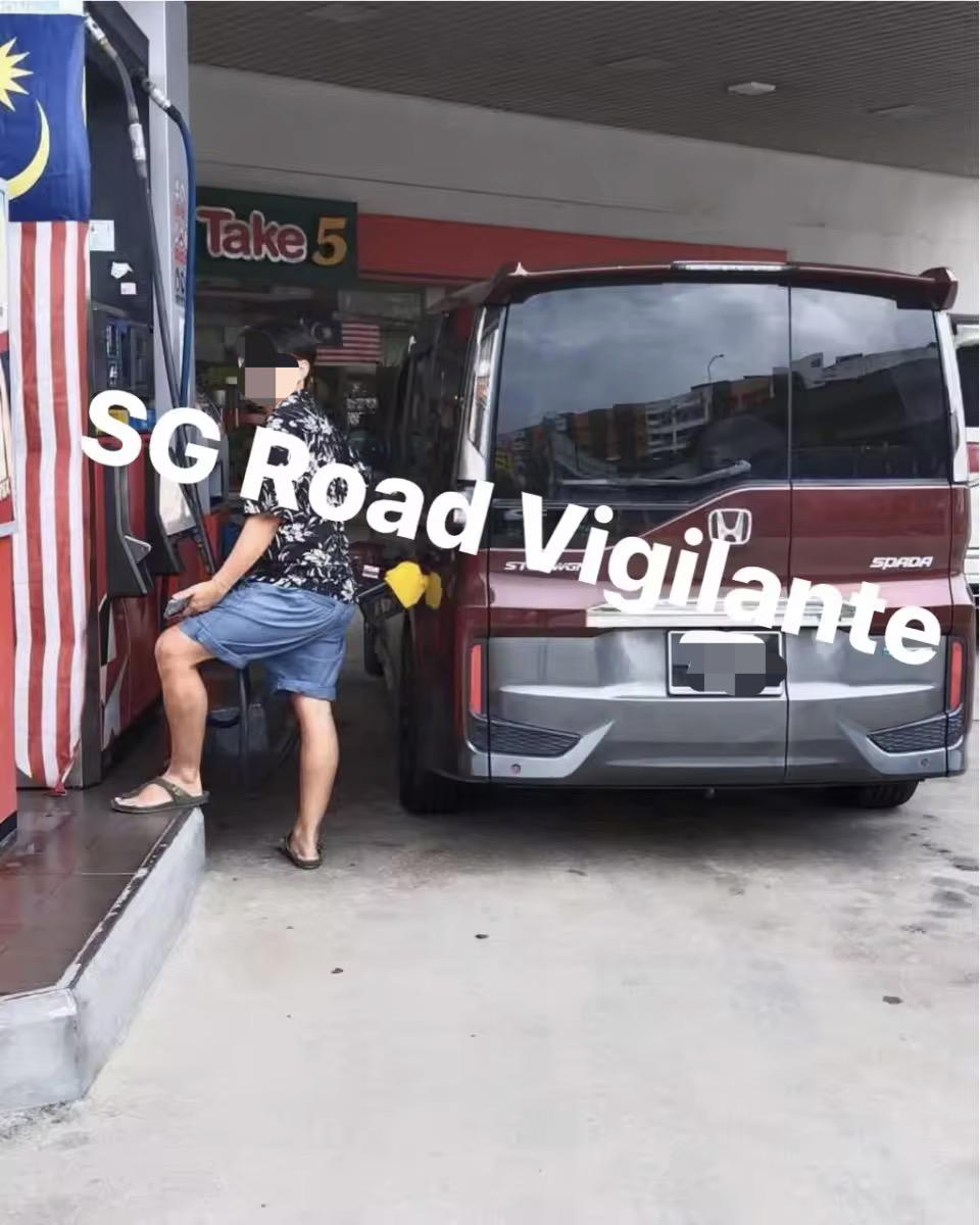 Man pumps RON95 into SG-registered MPV