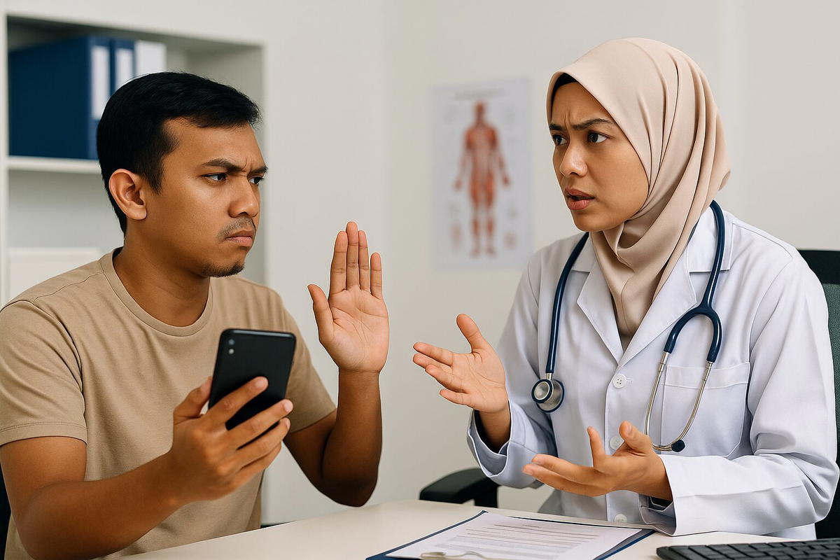 Man refusing doctor