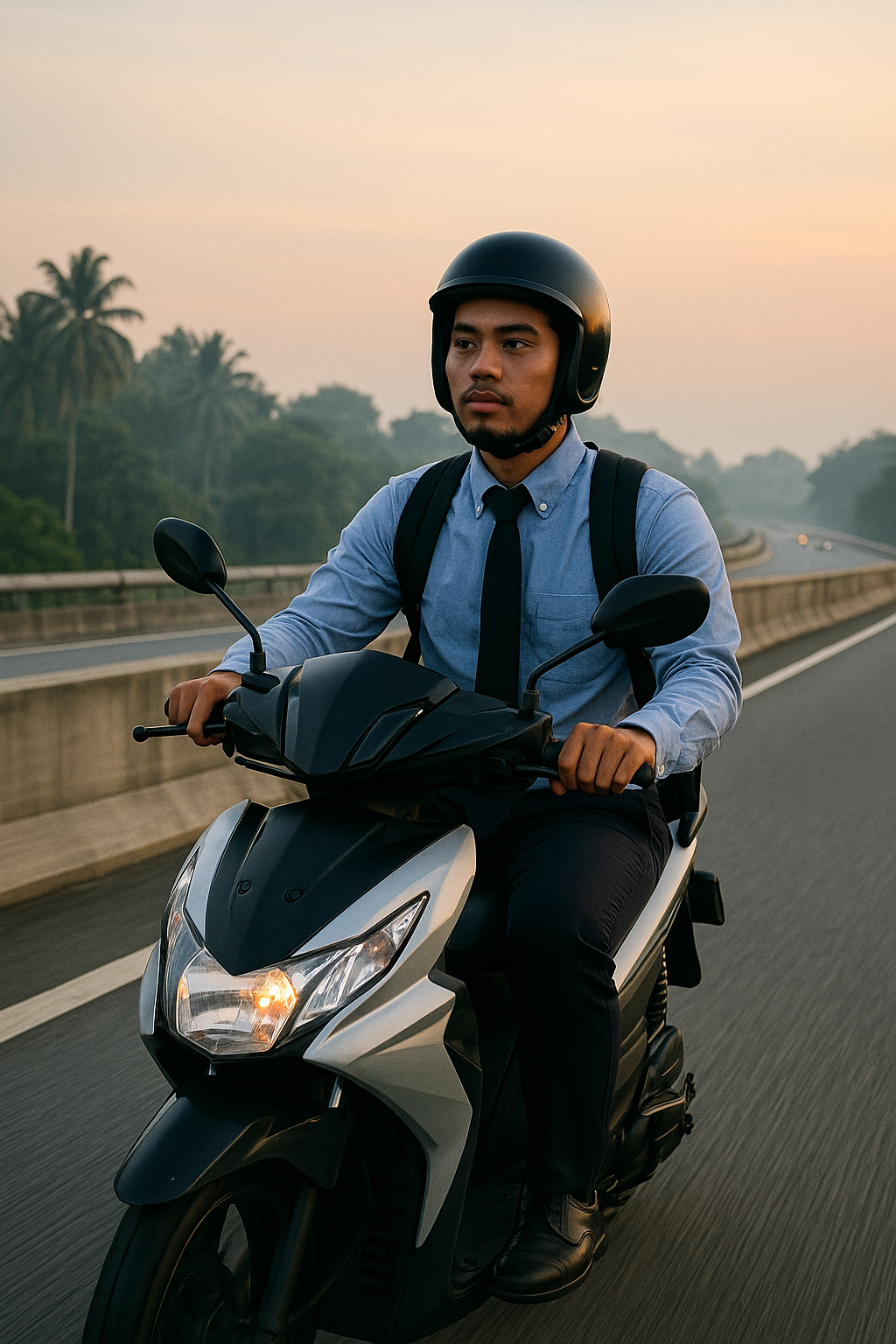 Man riding motor