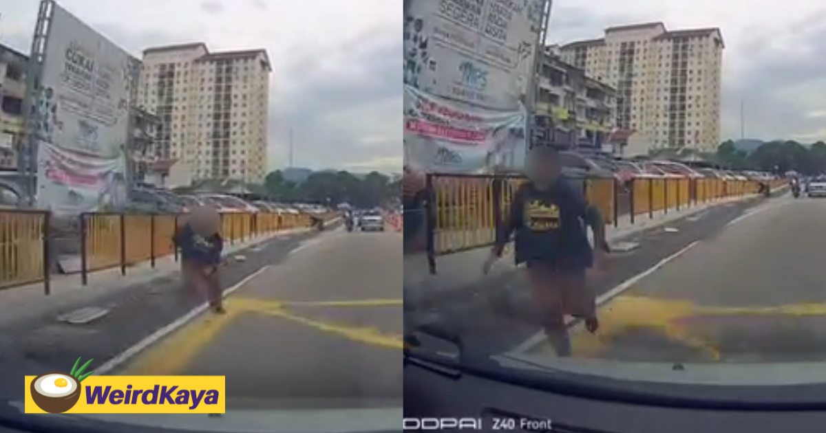 Man Runs Onto The Road On Purpose In S'gor But Backs Off Immediately