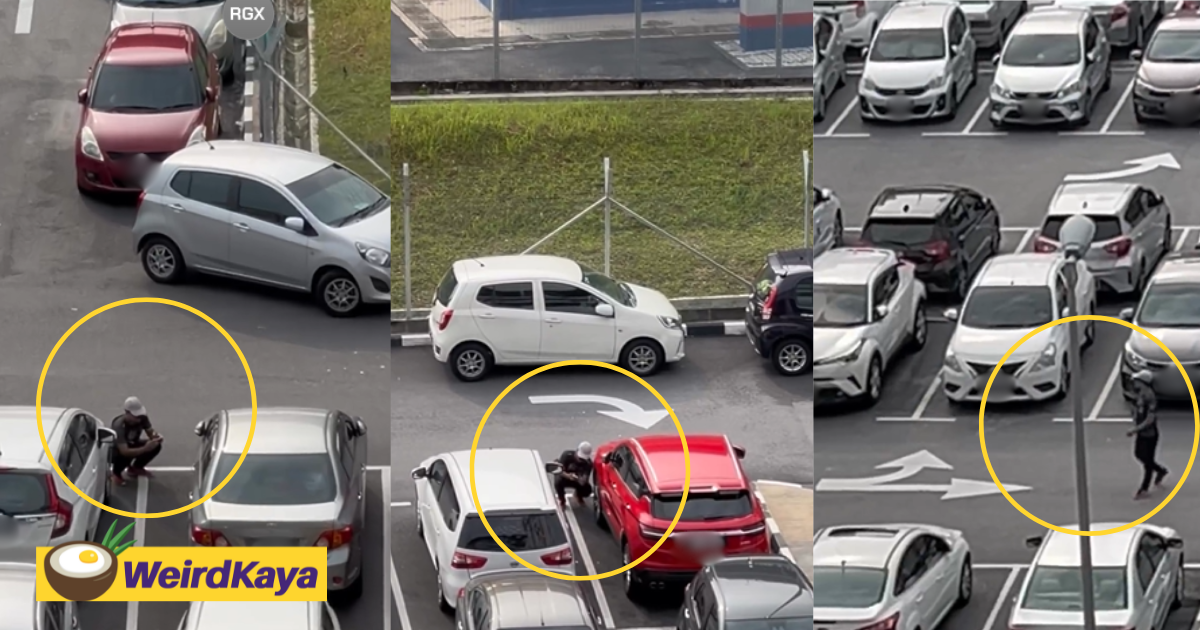 Man seen taking photos of car plates & tyres in mrt kuchai parking lot for 30 mins | weirdkaya
