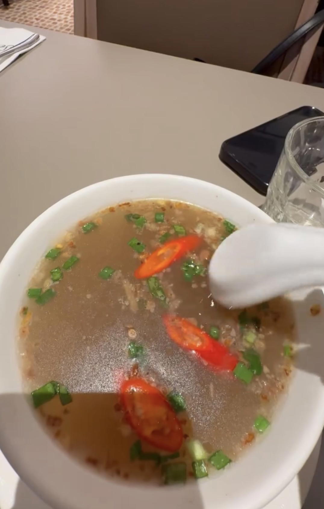 Man shows RM10 plain beef soup