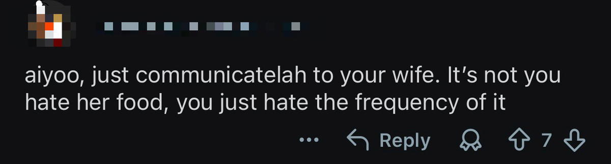 'I'm So Sick Of It!' — M'sian Man Says He's Tired Of Wife Making Nasi Lemak For Him Every 2-3 Days comment 2