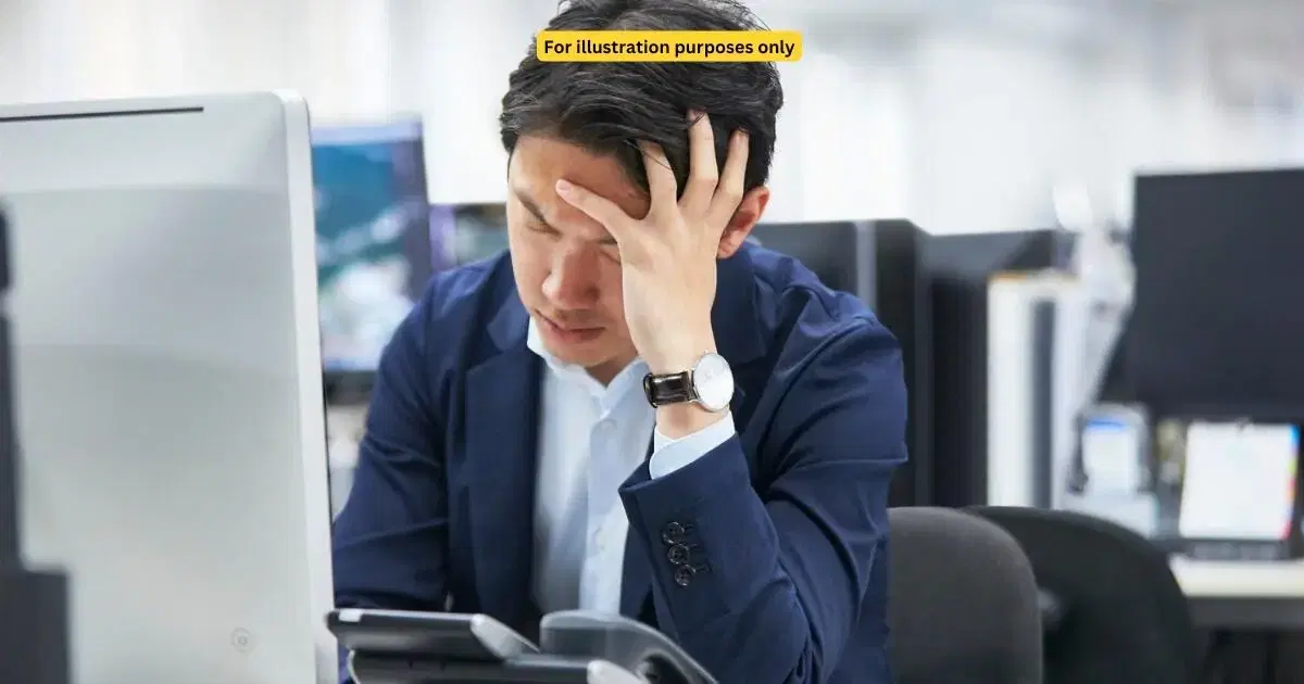 man stress at work