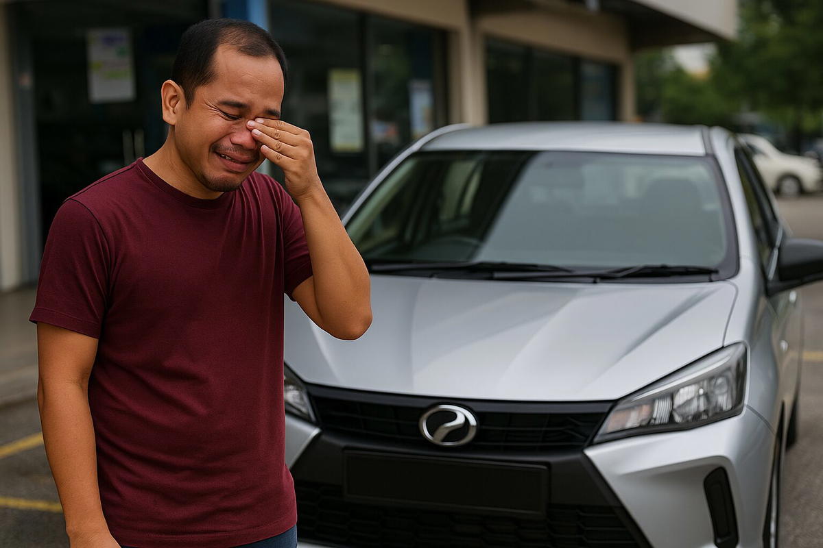 man tears up upon receiving his car
