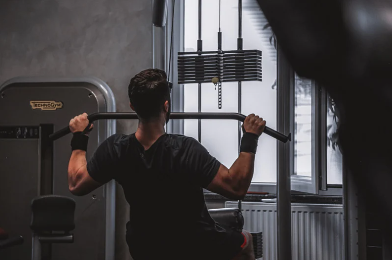 Man working out at gym