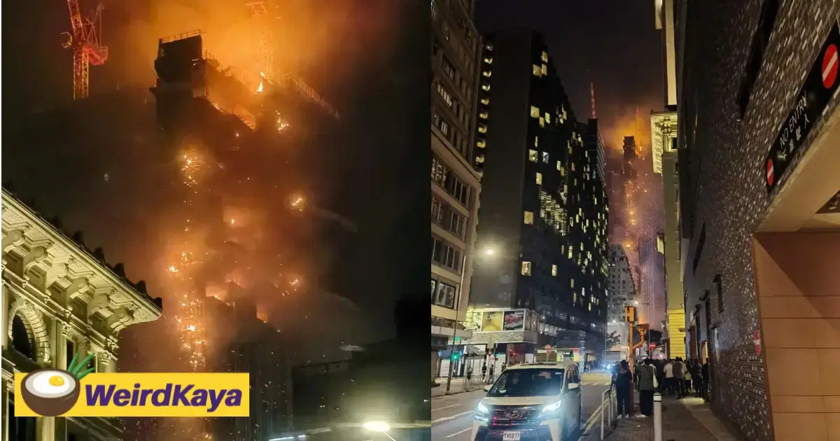 Massive fire breaks out at 42-storey building in hong kong, 3 injured