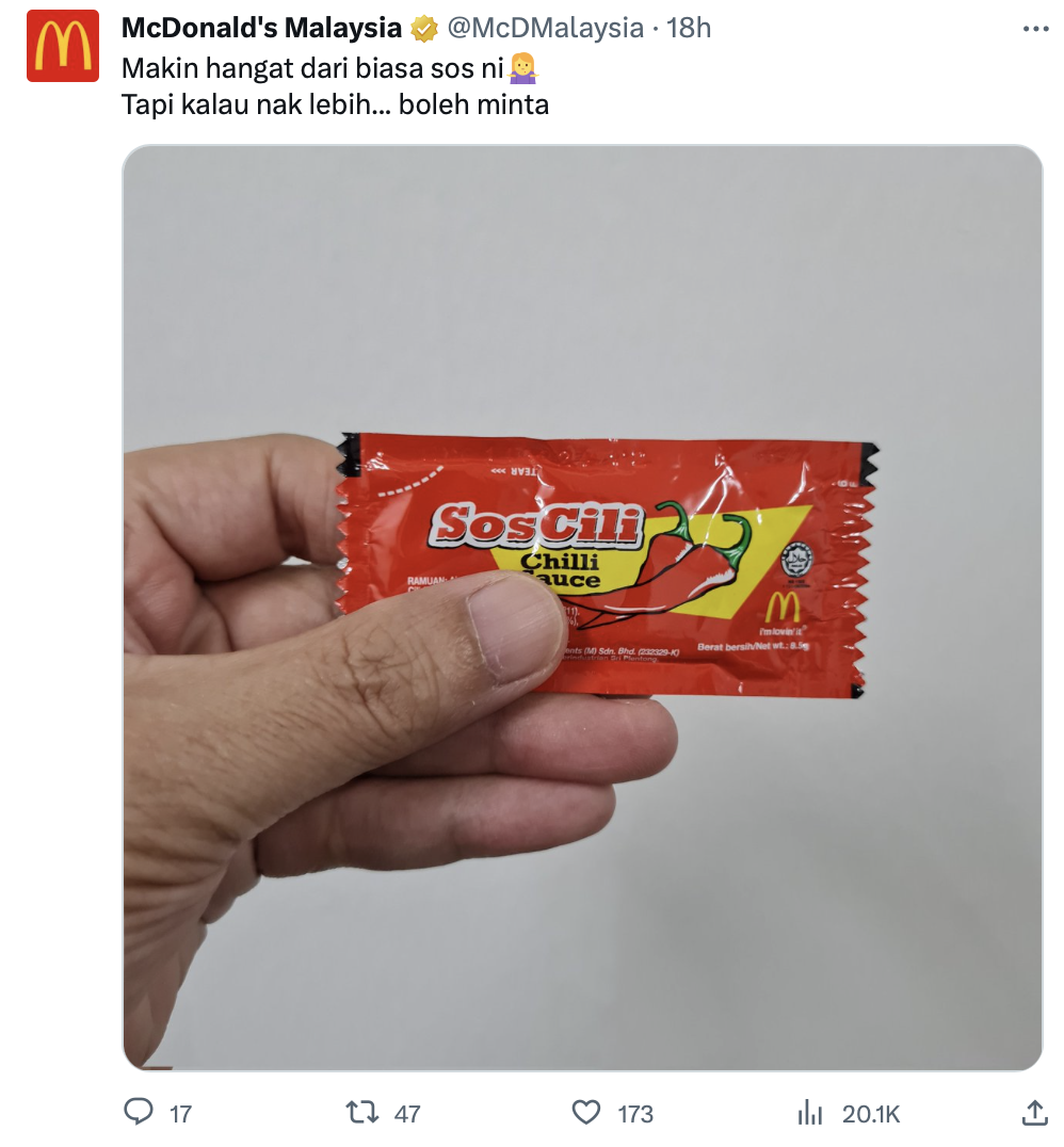 Mcdonald's comment on chili sauce ban