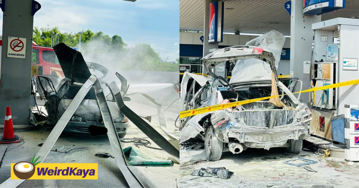Mobile phone allegedly triggered explosion while refueling, m'sian man miraculously survived | weirdkaya