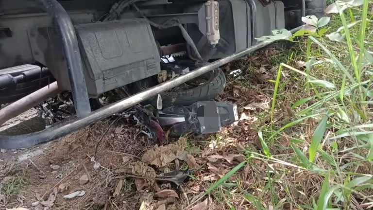 Motorcycle of accident victim in sepang